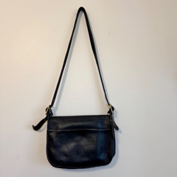 Vintage 1990s Black Leather Patricia's Legacy Coach Saddle Style Shoulder Bag - Picture 8 of 15